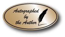 Autographed by the author labels. This is a 1 1/4 x 2 1/2 oval using gold foil stock and printed with black ink.