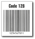Code 128 barcode labels.