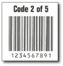 Code 2 of 5 barcode labels.