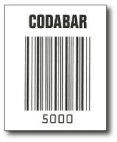 Codabar barcode labels.