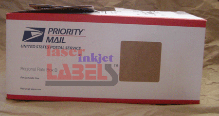 kraft label on USPS box