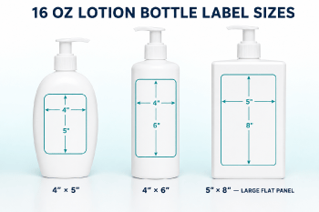 Recommended label sizes for a 16 oz pump lotion bottle