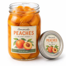 Mason jar labels with round lid label and rectangular front label