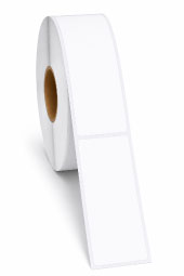 2 x 5.5 blank inkjet roll labels with 2 inches across the roll and 5.5 inches into the roll