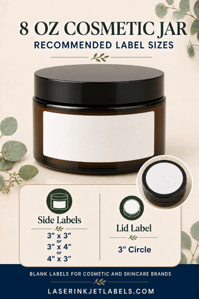 8 oz cosmetic jar label size