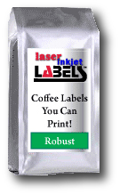 Printable coffee bag labels