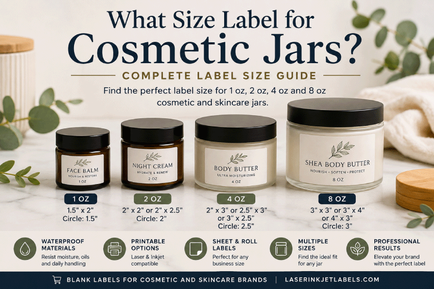 Cosmetic jar label size guide