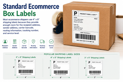 Standard Ecommerce Shipping Box with 4 x 6 Label