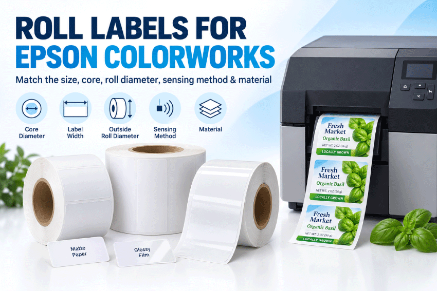 Blank inkjet roll labels for Epson ColorWorks color label printers