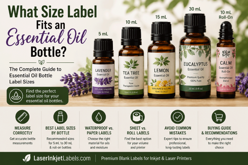 Essential oil bottle label size guide