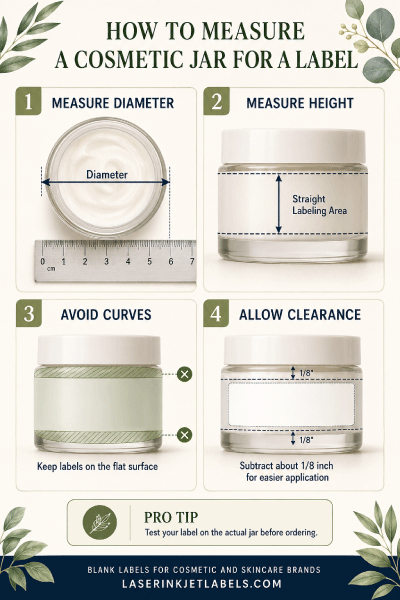 How to measure a cosmetic jar for labels