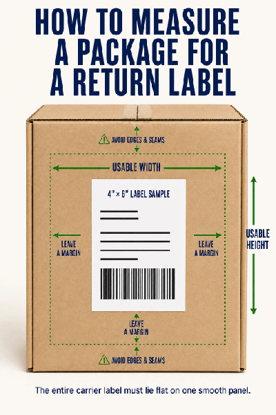 How to measure a package or mailer for a return shipping label