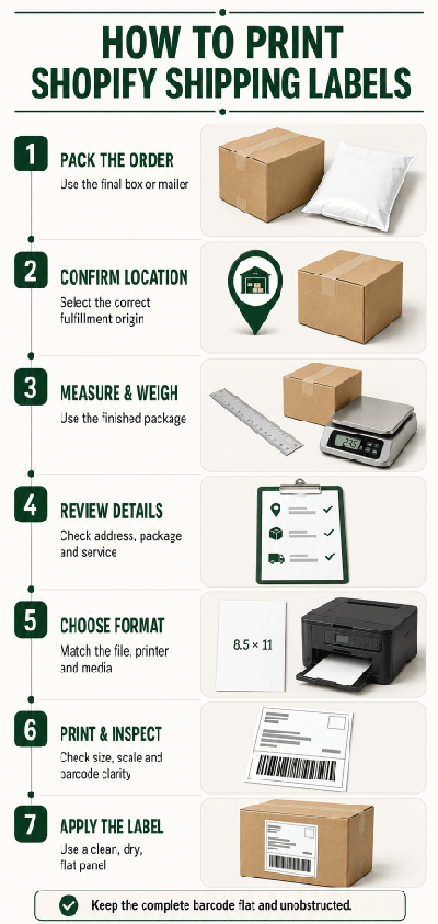 How to purchase, print, inspect and apply Shopify shipping labels