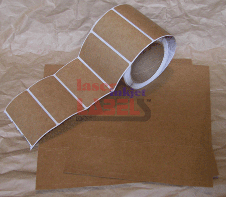 Brown karft adhesive labels in sheets or rolls