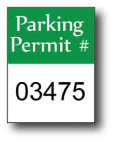 Sequentially numbered labels can be used for parking permits.