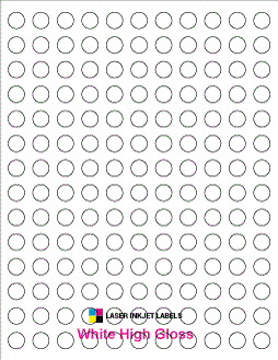 .5" CIRCLE GLOSSY WHITE LABELS Full Size Image #1