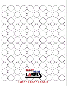 .75" CIRCLE CLEAR LASER GLOSSY LABELS Full Size Image #1