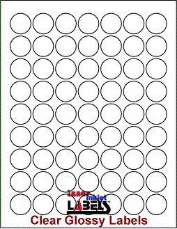 1" CIRCLE CLEAR GLOSSY LABELS Full Size Image #1