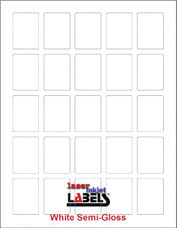 1.25" x 1.75" WHITE SEMI-GLOSS for LASER Full Size Image #1