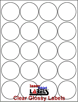 2" CIRCLE CLEAR LASER GLOSSY LABELS Full Size Image #1