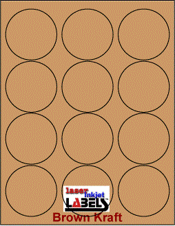 0.5625 Circle Hole Reinforcement Labels - Brown Kraft - OL229BK