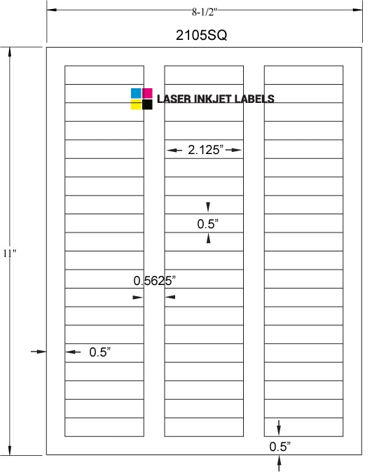 2.125" x 0.5" White PolyGloss for Inkjet or Laser Printers Full Size Image #3