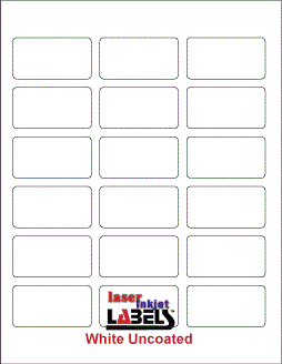 2.375" x 1.25" RECTANGLE UNCOATED WHITE LABELS Full Size Image #1