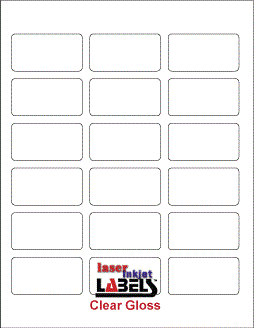 2.375" x 1.25" CLEAR GLOSSY LABELS Full Size Image #1