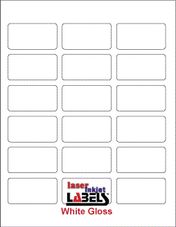2.375" x 1.25" RECTANGLE GLOSS WHITE LABELS Full Size Image #1