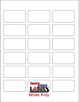 2.375" x 1.25" RECTANGLE WHITE POLY LASER LABELS Full Size Image #1
