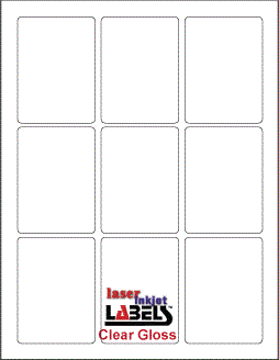 2.375" x 3.25" RECTANGLE CLEAR LASER GLOSSY LABELS Full Size Image #1