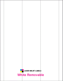2.5" x 11" RECTANGLE REMOVABLE WHITE LABELS Full Size Image #1