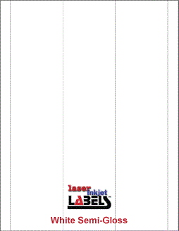 2.5" x 11" WHITE SEMI-GLOSS for INKJET Full Size Image #1