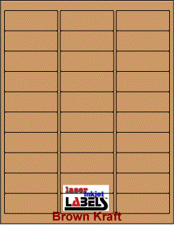2.625" x 1" RECTANGLE BROWN KRAFT LABELS Full Size Image #1