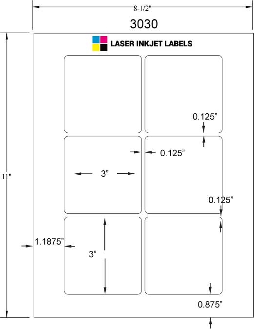 3" x 3" CLEAR LASER GLOSSY LABELS Full Size Image #3