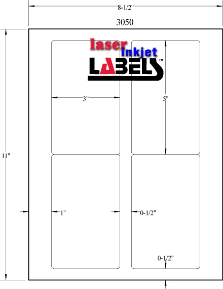 3" x 5" CLEAR LASER GLOSSY LABELS Full Size Image #3