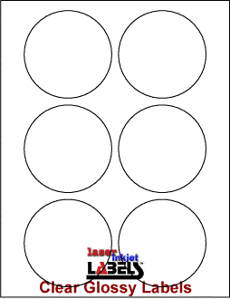 3.25" CIRCLE CLEAR LASER GLOSSY LABELS Full Size Image #1