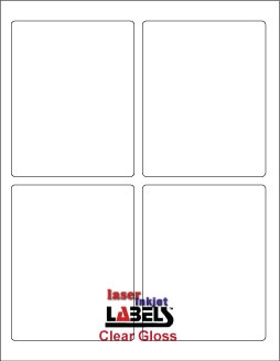 3.75" x 4.75" CLEAR LASER GLOSSY LABELS Full Size Image #1