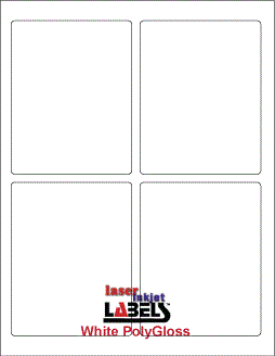 3.75" x 4.75" White PolyGloss for Inkjet or Laser Printers Full Size Image #1