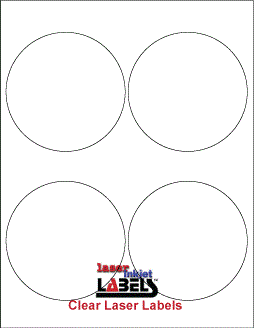 4" CIRCLE CLEAR LASER GLOSSY LABELS Full Size Image #1