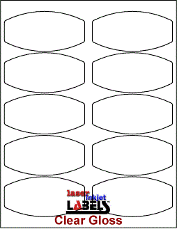 4" x 2" SQUARED OVAL CLEAR GLOSSY LABELS Full Size Image #1