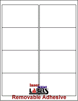 4" x 2.5" RECTANGLE REMOVABLE WHITE LABELS Full Size Image #1