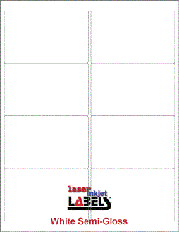 4" x 2.5" WHITE SEMI-GLOSS for LASER Full Size Image #1