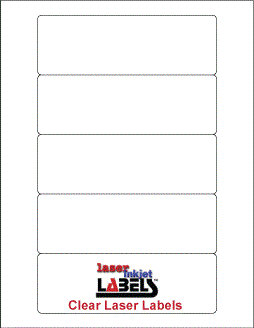6" x 2" RECTANGLE CLEAR GLOSSY LABELS Full Size Image #1