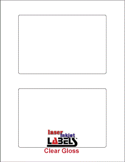 6" x 4" RECTANGLE CLEAR LASER GLOSSY LABELS Full Size Image #1