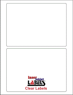 7" x 5" RECTANGLE CLEAR LASER GLOSSY LABELS Full Size Image #1