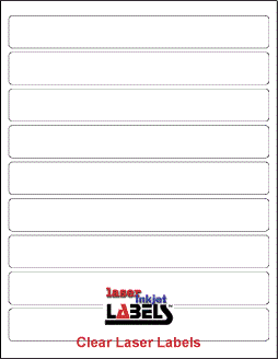 8" x 1"  CLEAR LASER GLOSSY LABELS Full Size Image #1