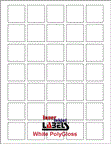 1.3125" x 1.3125" White PolyGloss Inkjet or Laser Printers Thumbnail #1