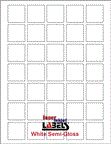 1.3125" x 1.3125" WHITE SEMI-GLOSS for INKJET Thumbnail #1