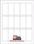 1.5" x 3" RECTANGLE  WHITE SEMI-GLOSS for INKJET Thumbnail #1
